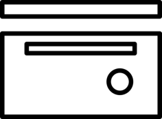 Rectangular Credit Card Simple Line Art Svg, Free Vectors File